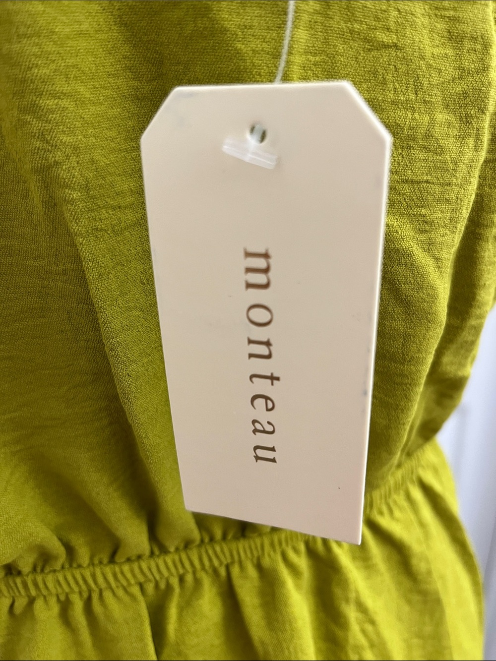 Monteau Lime Tie-Shoulder V-Neck Mini Dress - Picture 2 of 6
